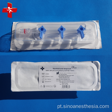 Manifold de kit de angiografia com manifold de 3 válvulas